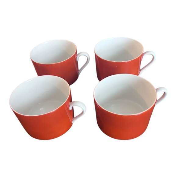 Vintage Lot of 4 Coffee, Tea Cups Rondelet Terra Cotta by FITZ & FLOYD 2 1/8" T - Picture 2 of 7